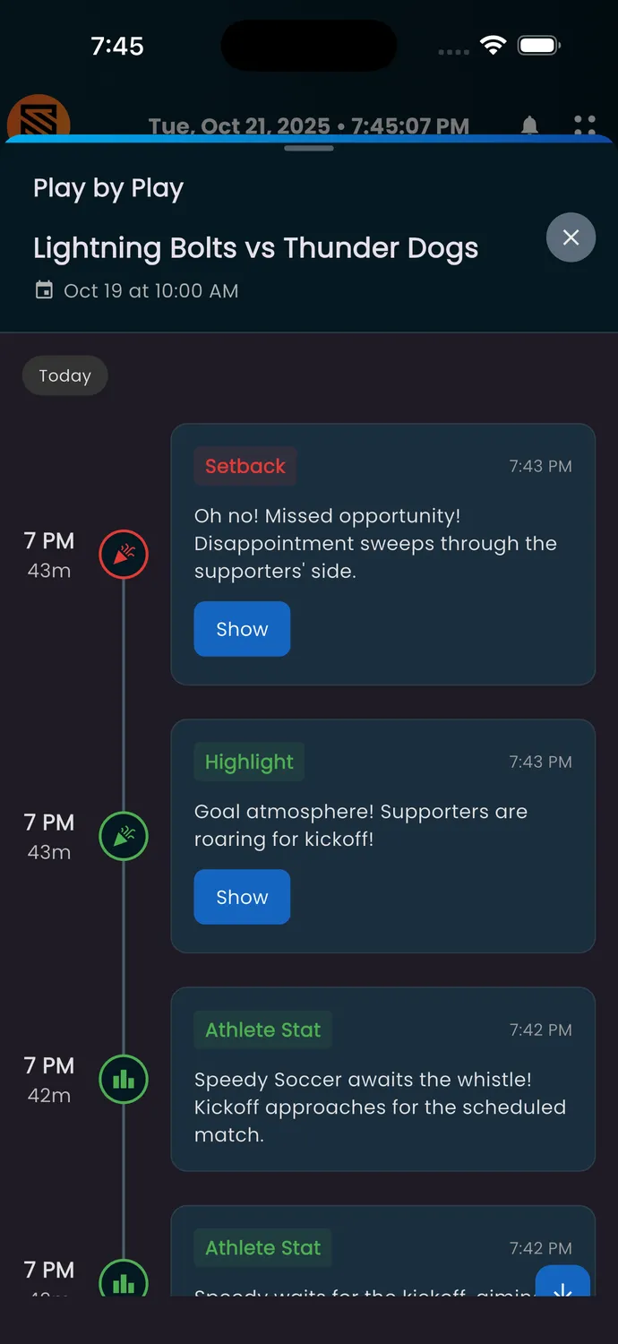 Play-by-Play Feed