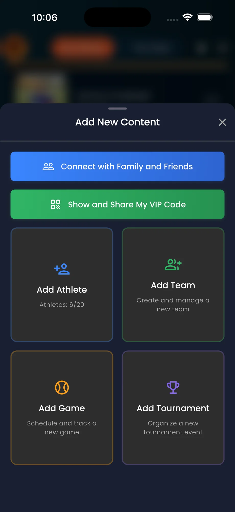 Add content menu