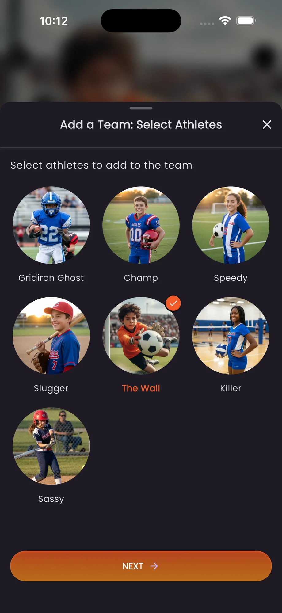 Select athletes for team