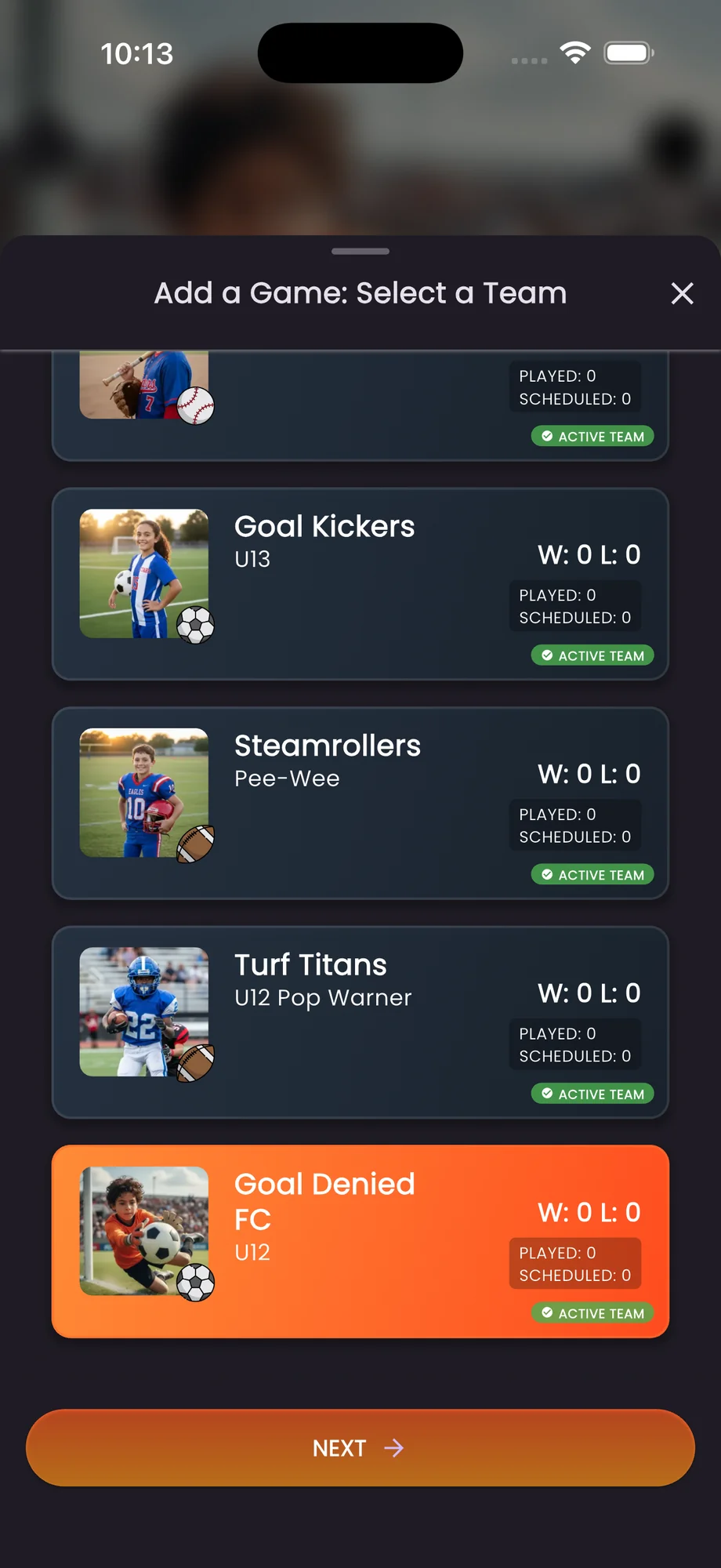 Select team