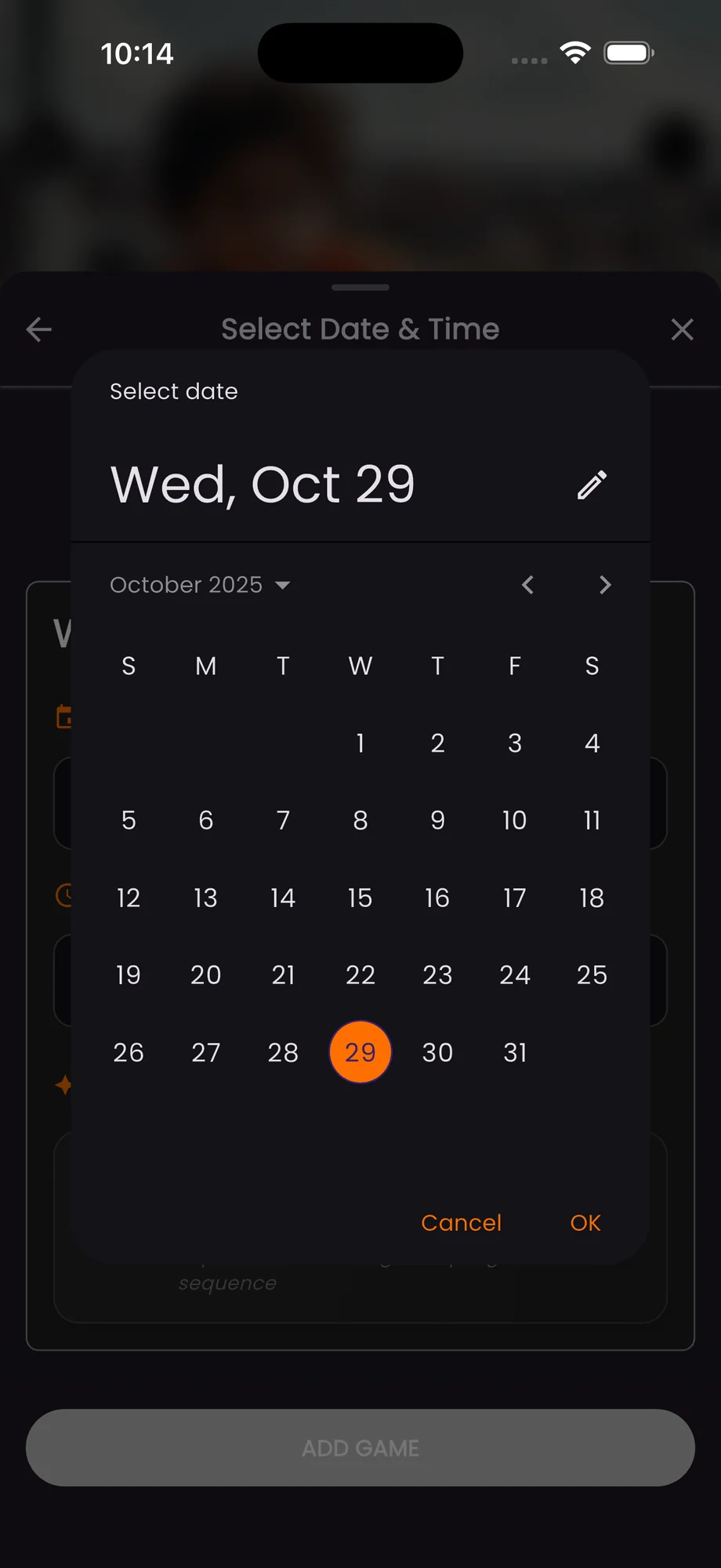Select date